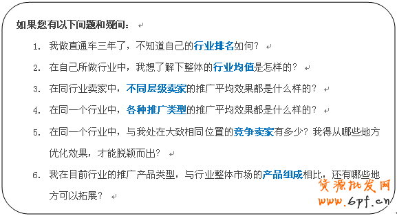 直通車推新功能：行業(yè)解析