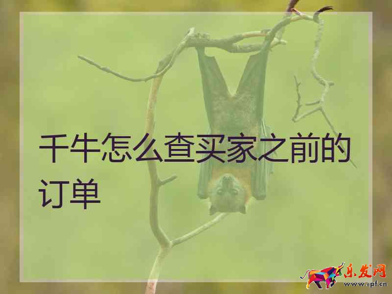 千牛怎么查買(mǎi)家之前的訂單